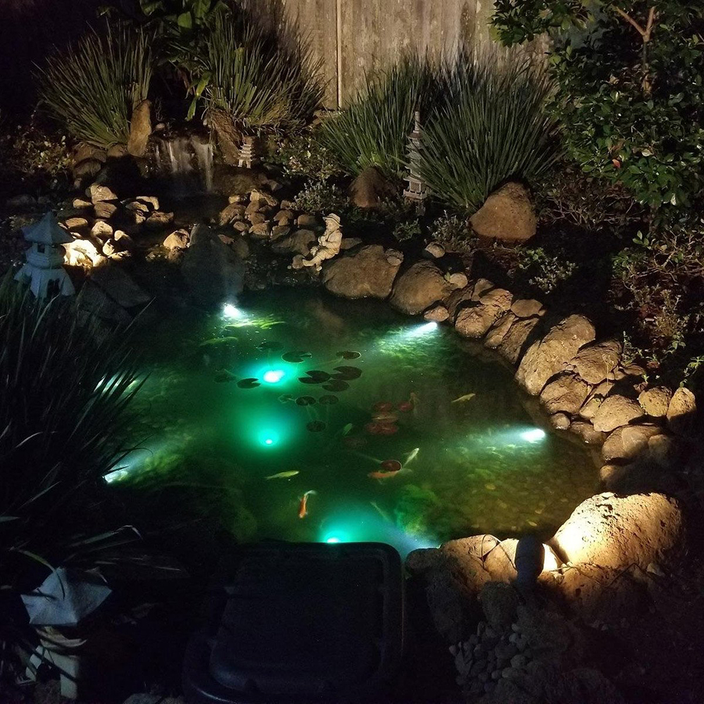 IP68 Waterproof Solar Powered underwater Pond Lights RGB Submersible Pool Spotlight Security Night Light for Garden Tank Decor