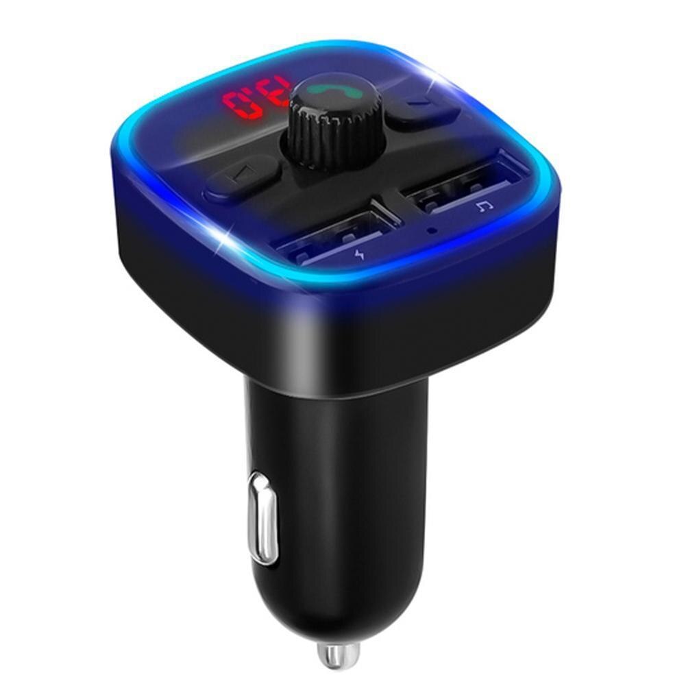 Lumière LED bleue transmetteur FM Bluetooth 5.0 Voiture MP3 Lecteur Double USB 2.4A max Soutien U Disque TF carte Mains Libres V5.0 Chargeur De Voiture