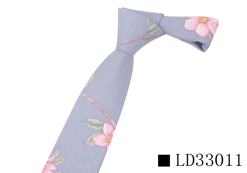 Bloemenprint Stropdas Voor Mannen Vrouwen Skinny Katoen Hals Voor Bruiloft Business Casual Mode Stropdassen Klassieke Pakken Slanke Hals ties: LD33011