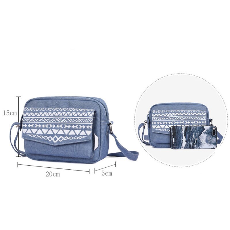 Ljl-saco de ombro das mulheres estilo retro floral crossbody sacos feminino pequeno lazer mensageiro saco fino jean cor