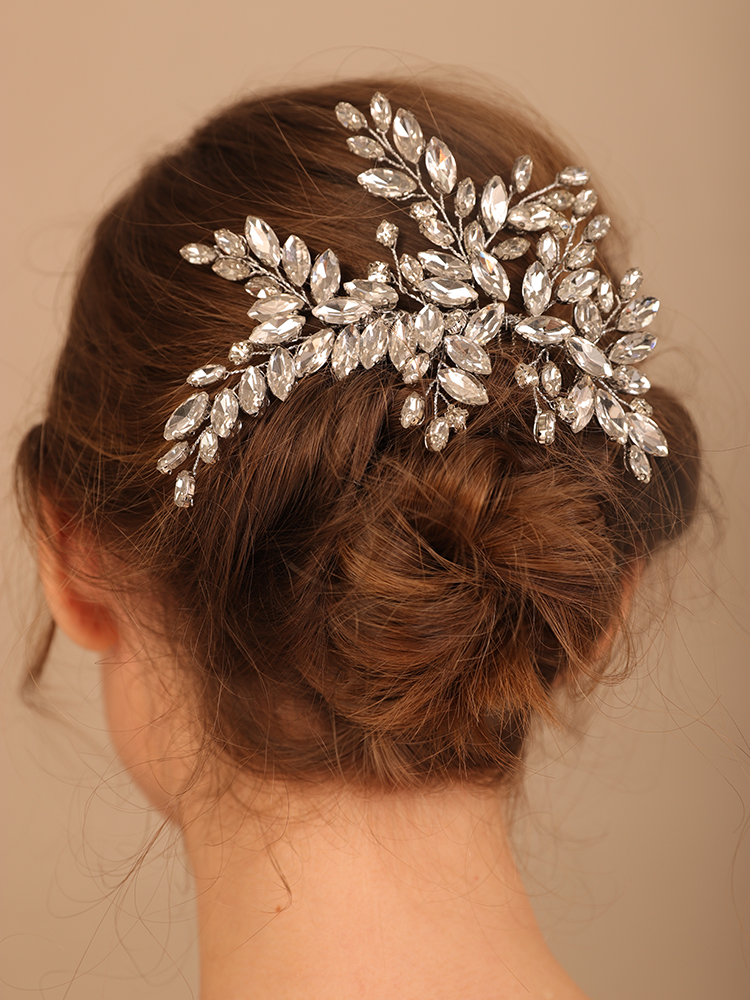 Rhinestone Bride Hair Comb Party Prom Hair Jewelry Bridal Headwear Wedding Hair Accessories Handmade Headpiece for Women