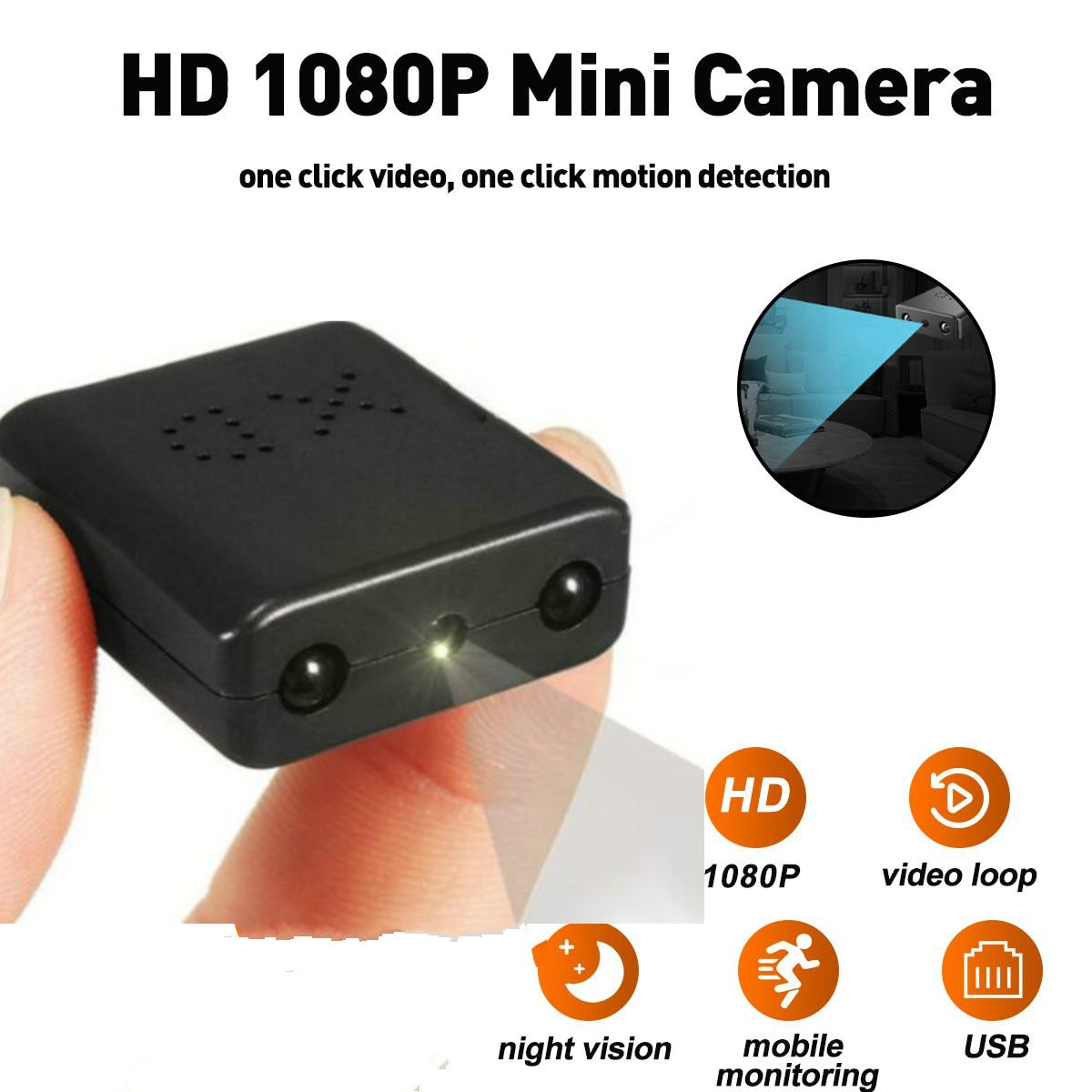 Mini Camera 1080P XD IR-CUT Smallest HD Camcorder Infrared Night Vision Micro Cam Motion Detection DV DVR Security Camera