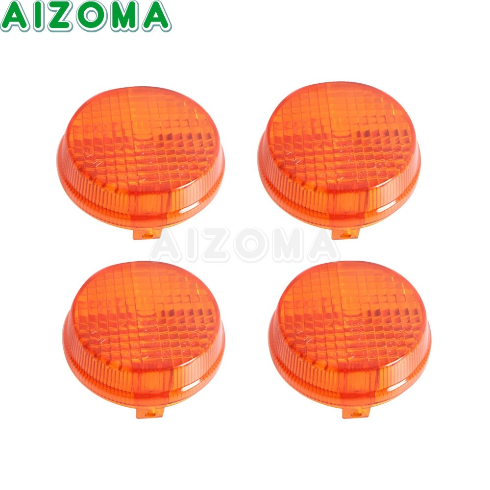 Lentes de luz delantera y trasera para coche, intermitentes de color ámbar con humo claro, lente redonda de 1300 pulgadas para Honda VTX Aero 1600, Kawasaki Vulcan 2,75, VN1600: 4pcs Orange