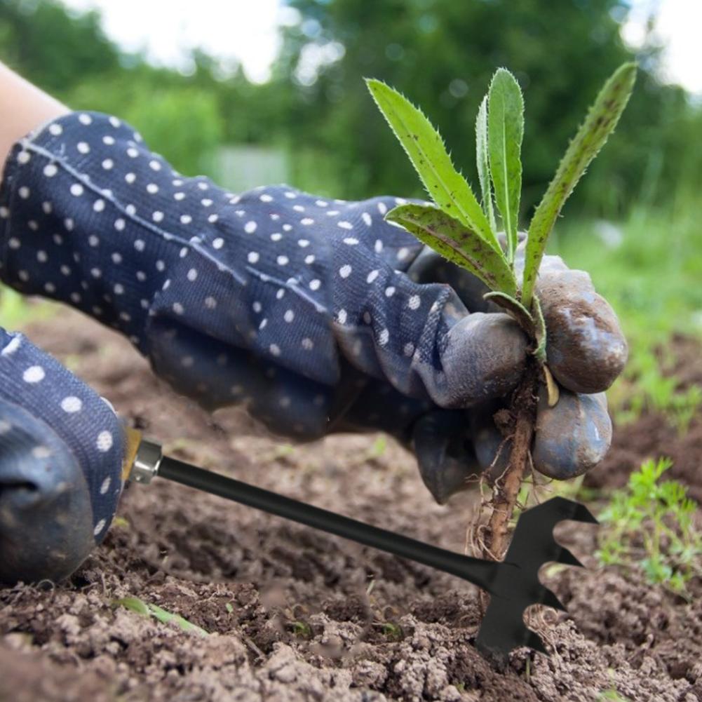 Durable 5-Tine Cultivator Garden Hand Rake With Wood Handle Mini Gardening Tool For Planting Flower