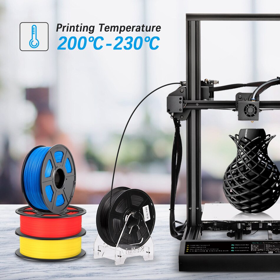 3D Printer Filament Skin PLA 1.75mm 1KG/2.2LB Spool Black Color with Lenght of 335m in Dimensional Accuracy+/-0.02mm