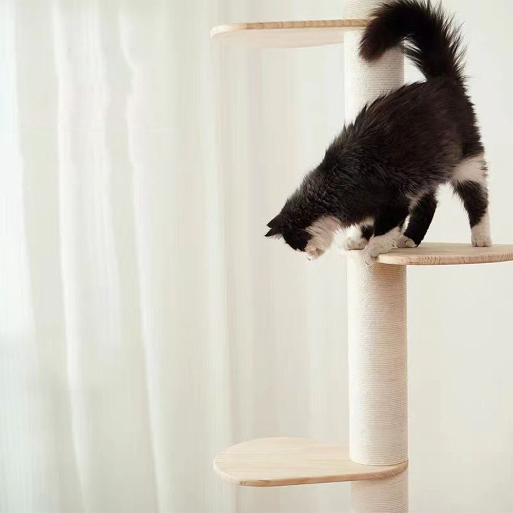 Cat climbing frame Pillars of Babel Floor to Ceiling Cat Tree Tower Multi-Level Condo Post Pad for Cat playing climbing