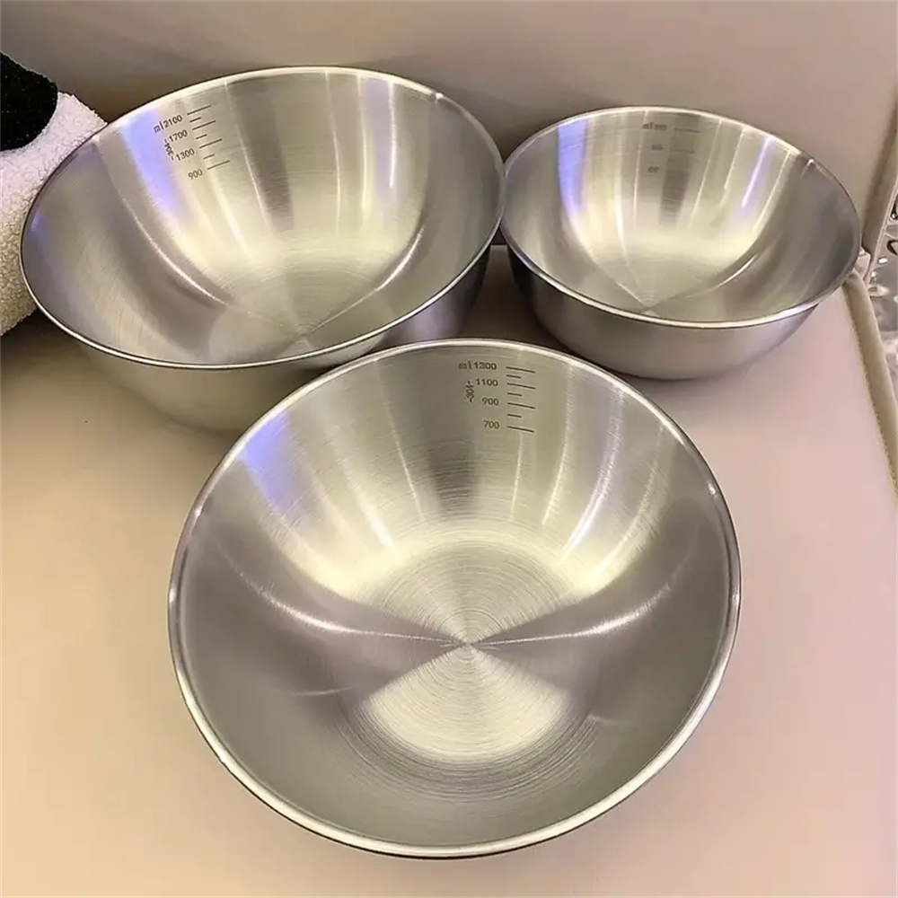 1–3 Edelstahl-Schüssel-einstellen mit Skala zum Kochen, Backen, Aufbewahrung von Lebensmitteln, großes FassungsvermöGen, Rührschüsseln für sterben Küche zu Hause