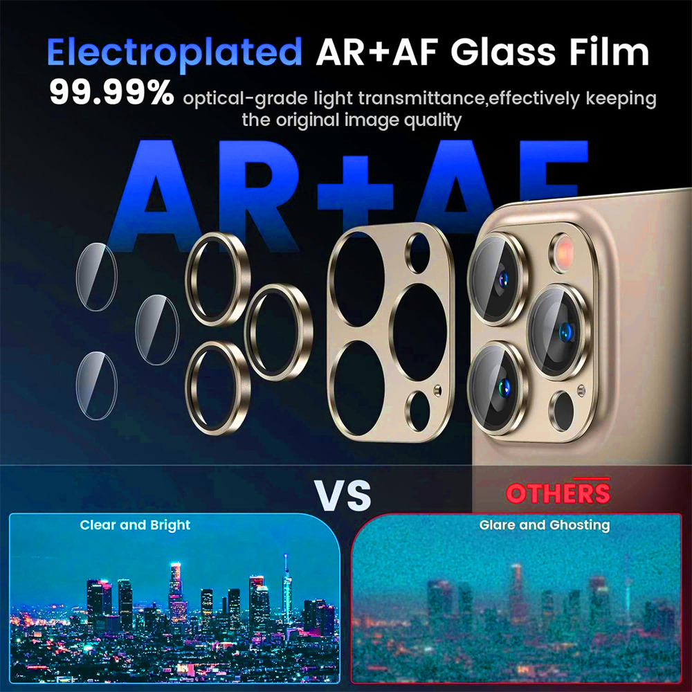 Protezione della fotocamera per iPhone 16 pro Max Protezione per lenti in vetro temperato per iPhone 11 12 13 14 15 16 pro Max più Vetro per lenti in metallo