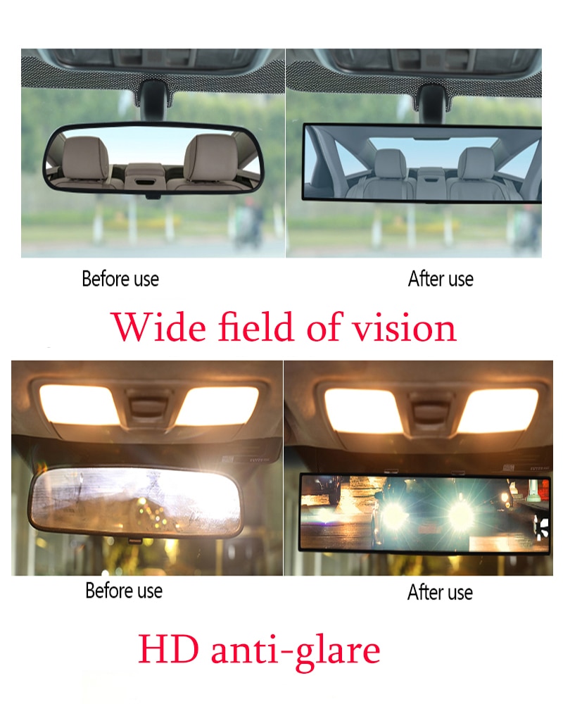 Espejo ajustable de amplia visión a prueba de reflejo espejo retrovisor del coche ángulo panorámico coche InteriorBaby espejo de seguridad