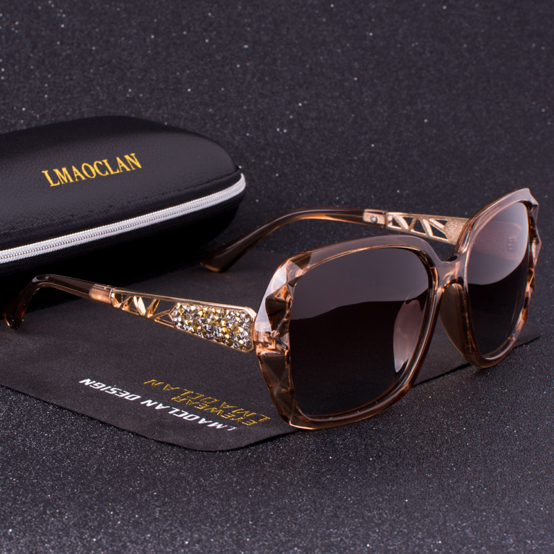 Luxury Brand HD Polarized Sunglasses Women Ladies Oversized Square Gradient Sun Glasses Female Eyewear Oculos UV400: C04