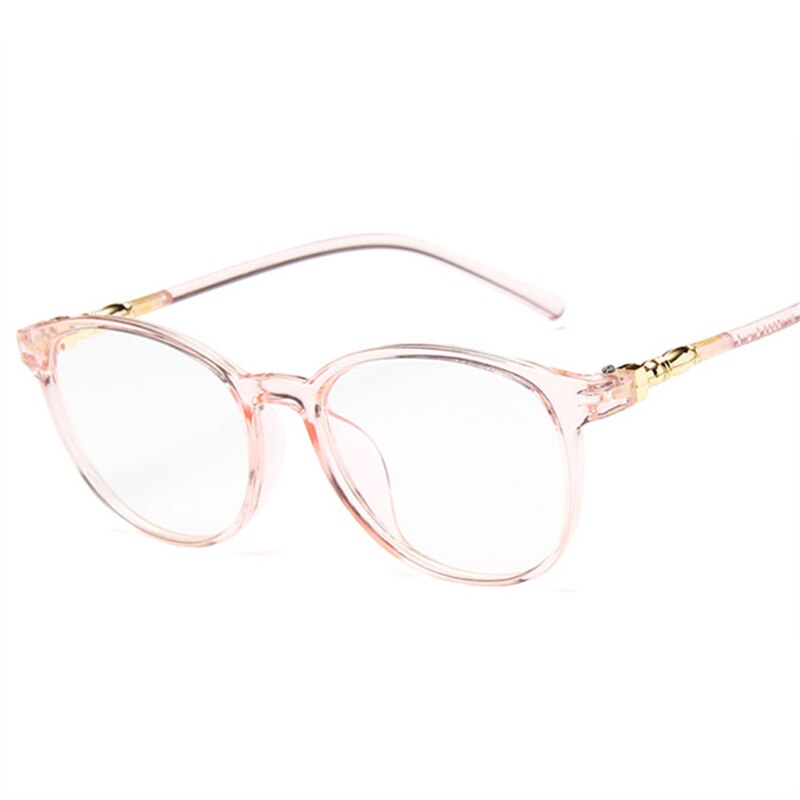 Oval Oversized Men Women Glasses Frame Transparent Optical Vintage Spectacle Round PC Retro Over Sized Myopic Frames: Pink