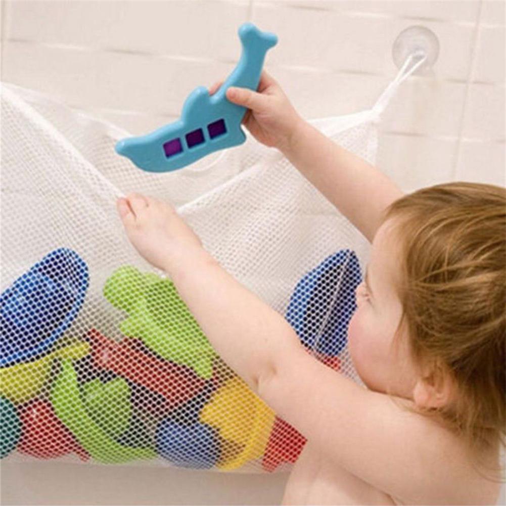 33 x 45cm badeværelse mesh net opbevaringspose baby badekar legetøj mesh net opbevaring taske holder til hjemmet