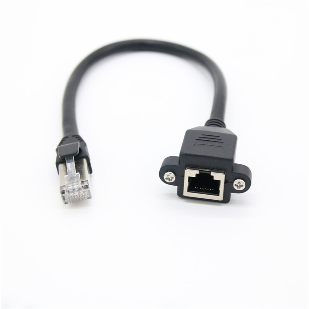 30cm 60cm 100cm 8Pin RJ45 Cable Cat5e Cat6e Male to Female Screw Panel Mount Ethernet LAN Network 8 Pin Extension Cable Cat5 6