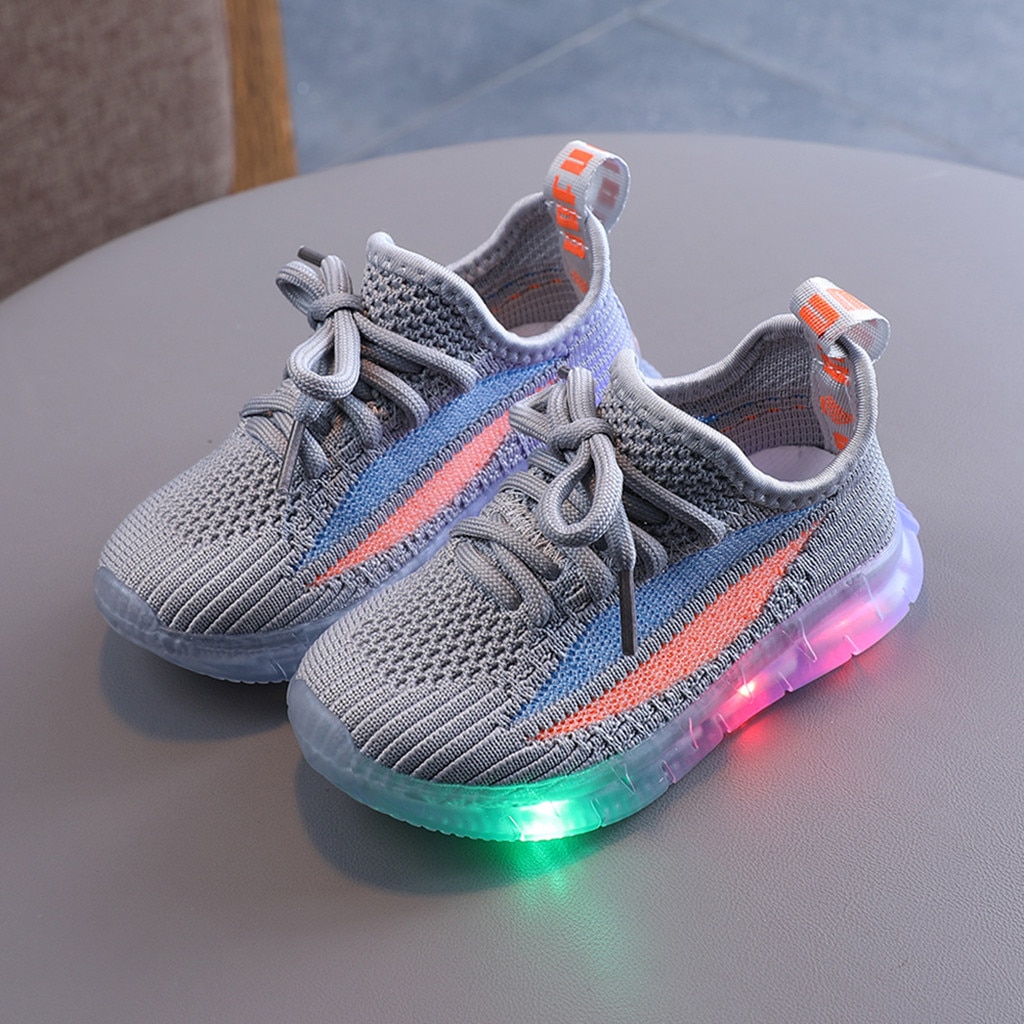 Kinder Casual Schuhe Sommer Infant Kinder Baby Mädchen Jungen Mesh LED Licht Leucht Sport Schuhe Turnschuhe Atmungsaktive kinder schuhe