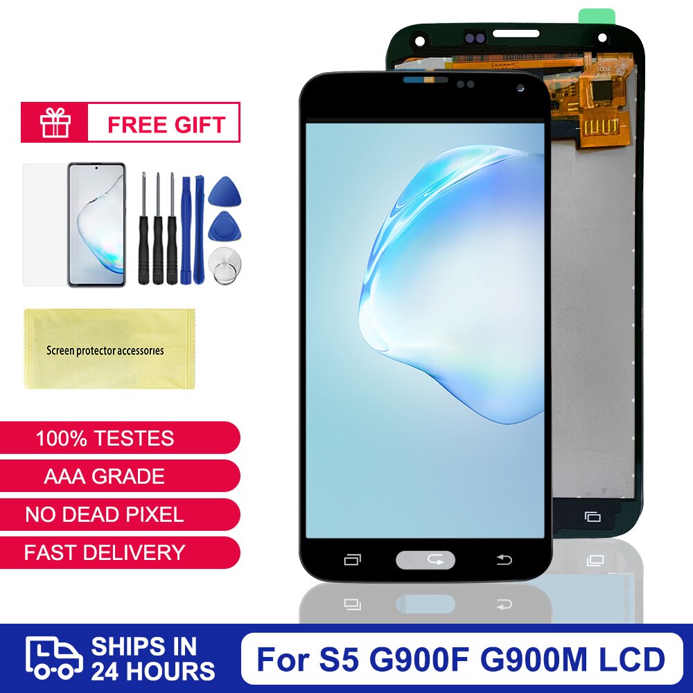 100% Test Tft Voor Samsung Galaxy S5 Lcd Touch Screen Digitizer Voor Samsung S5 Display G900M G900F Lcd-scherm vervanging