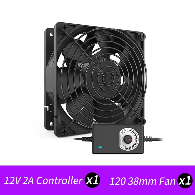 5000Rpm 12038 Hoge Snelheid Twee Kogellager Cooling System Fan Voor Computer Btc Mijnbouw Kast Server 120Mm Ventilator kit: 1 FAN / US Plug
