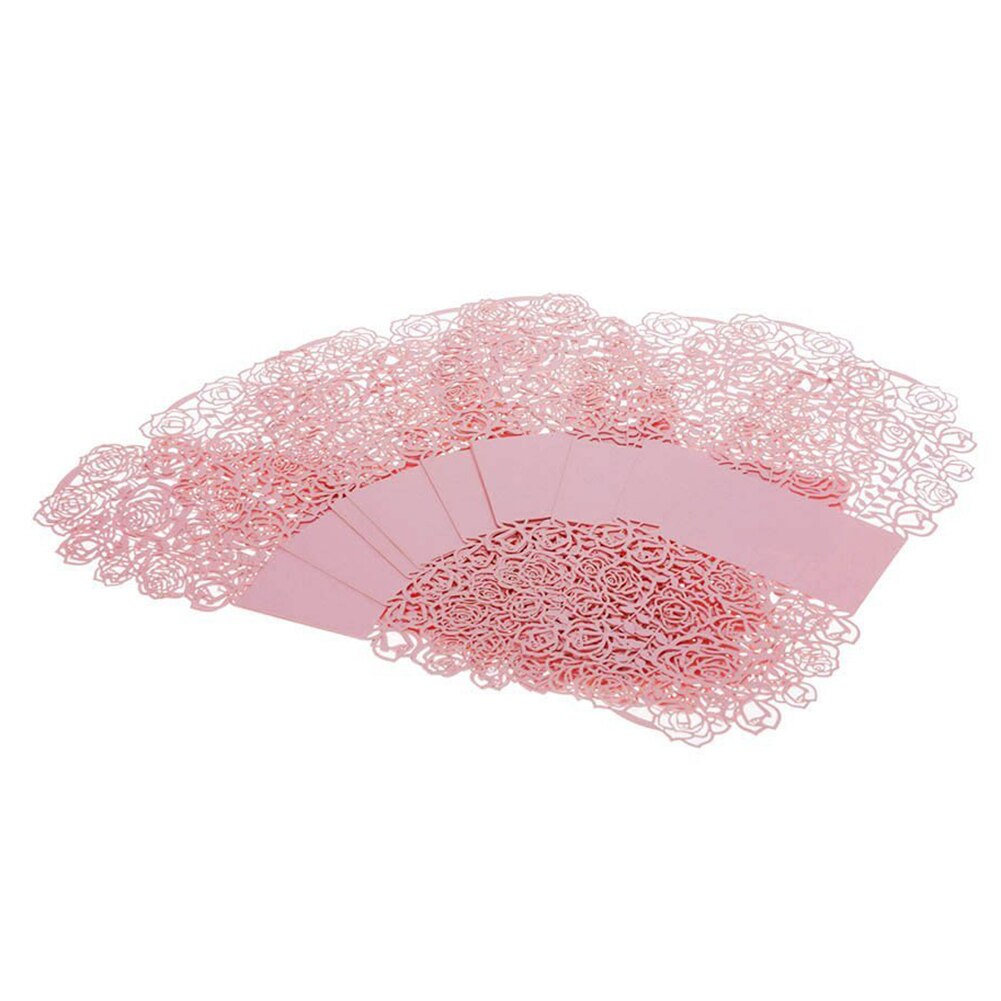 Aima 12Pcs Romantische Rose Diy Candy Cookie Favor Box Voor Wedding Party Met Lint