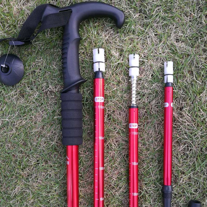 Ultra-light Walking Hiking Stick Aluminium Alloy Telescopic Trekking Pole Alpenstock SEC88
