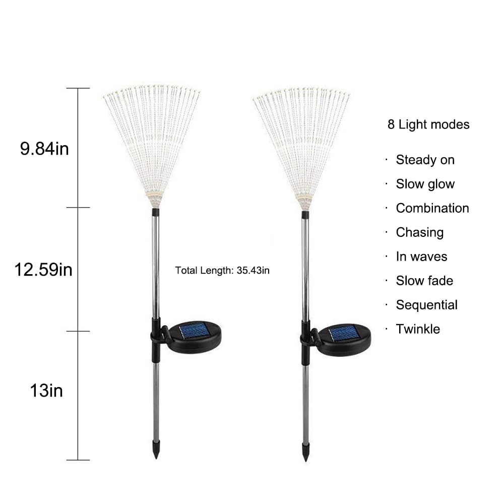 Lampe solaire de feu d'artifice à 200 LED, pour décoration extérieure, paquet de 1 à 4, 8 Modes, lumières féeriques de jardin, lumières Starburst pour paysage