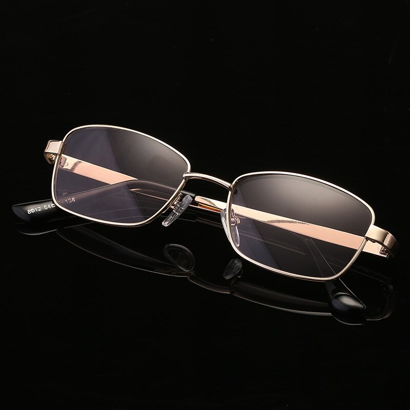 Gold Transition Reading Glasses Anti Blue Presbyopic Eyewear Photochromic Gray Glass Lenses Magnifier Computer Reader