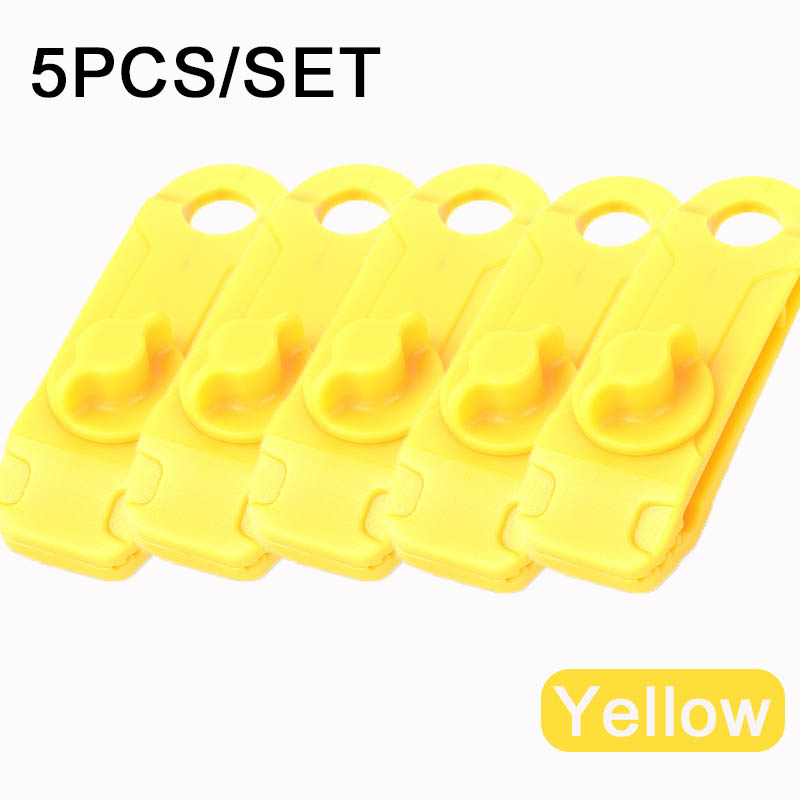 7 kolorów wielofunkcyjny przenośny namiot kemping baldachim wiązanie plandeki z śruba motylkowa markizy zaciski liny płachta kempingowa klipy: żółty-2