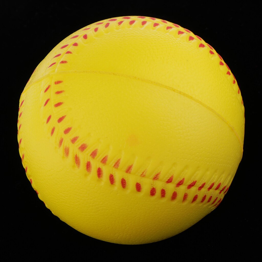 Balle d'entraînement en mousse PU jaune, pour la pratique du Softball et du Baseball, disponible en 3 tailles