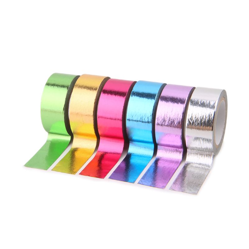 Rytmisk gymnastik dekoration holografisk glitter tape ring stick tilbehør 15mm*5m washi tape diy maskeringstape: En ren farve