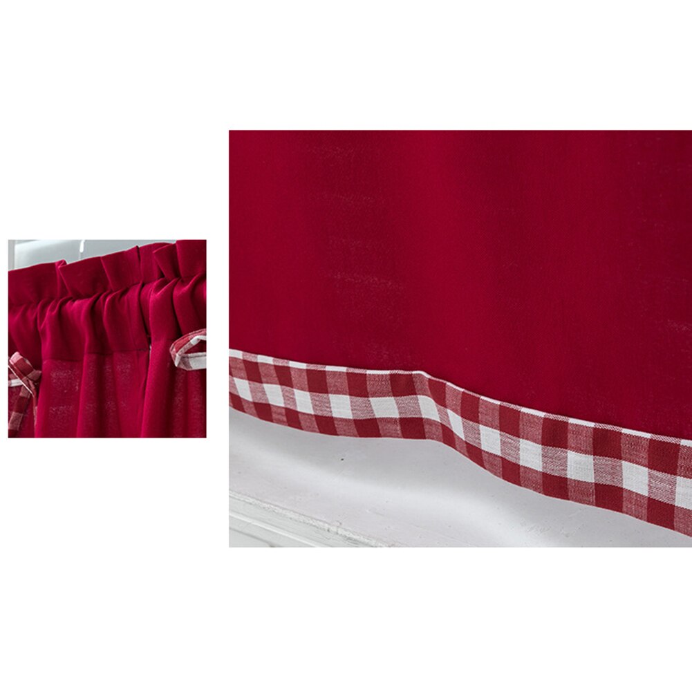 fast farge bowknot kjøkken kort gardin vindu valance drapere student seng gardin hjem balkong vindu dekorasjon