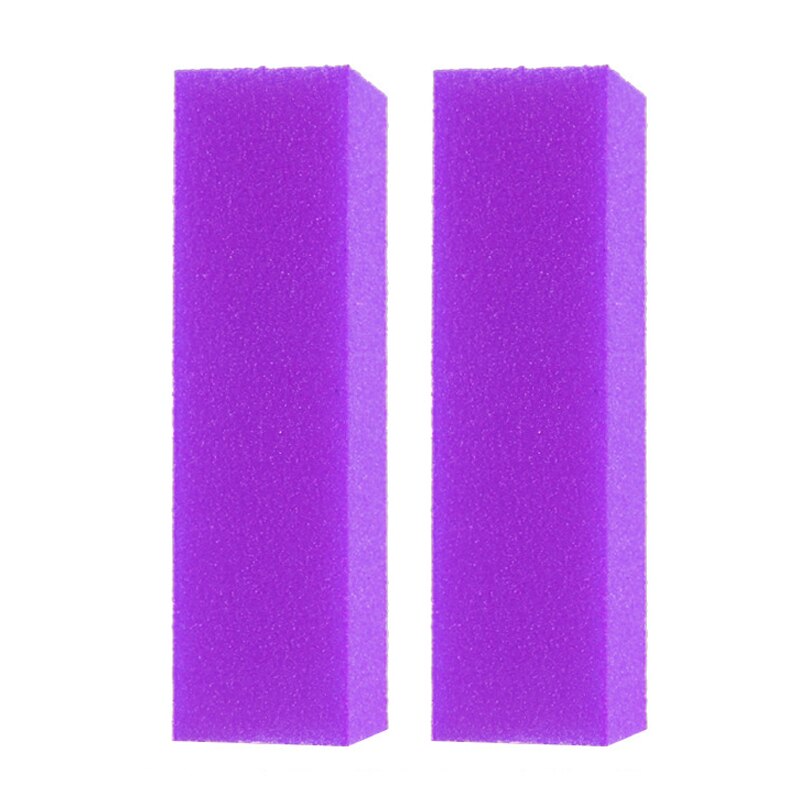 2 Stks/partij Nail Art Buffer Buffing Schuren Files Block Geel Roze Nail Tips Manicure Pedicure Accessoires Gereedschap: Neon purple