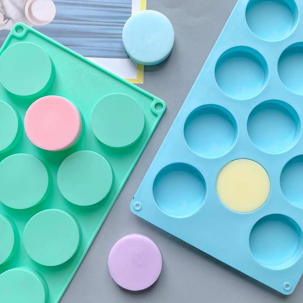 1pc disc baking cake silicone mold DIY chocolate mold sandwich biscuit pancake brownie tray (11 cavities)