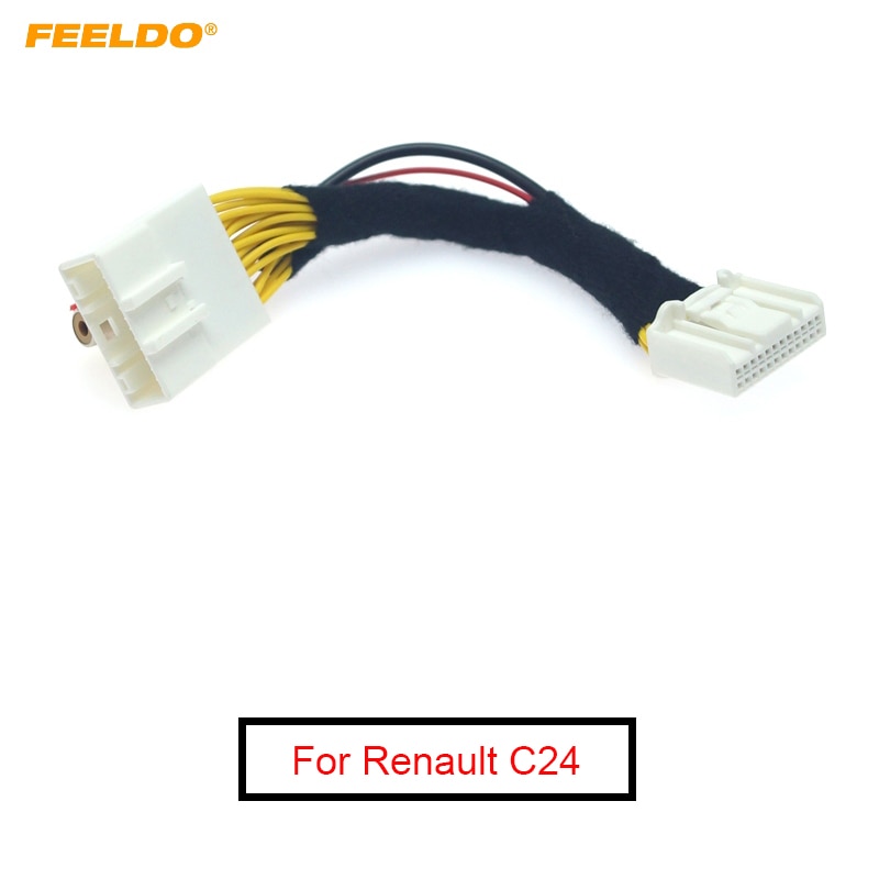FEELDO 1PC Auto Achteruitrijcamera Omkeren RCA Video Converteren Kabel Voor Renault C24 OEM Monitor Aansluiting Bedrading Adapter # FD2101