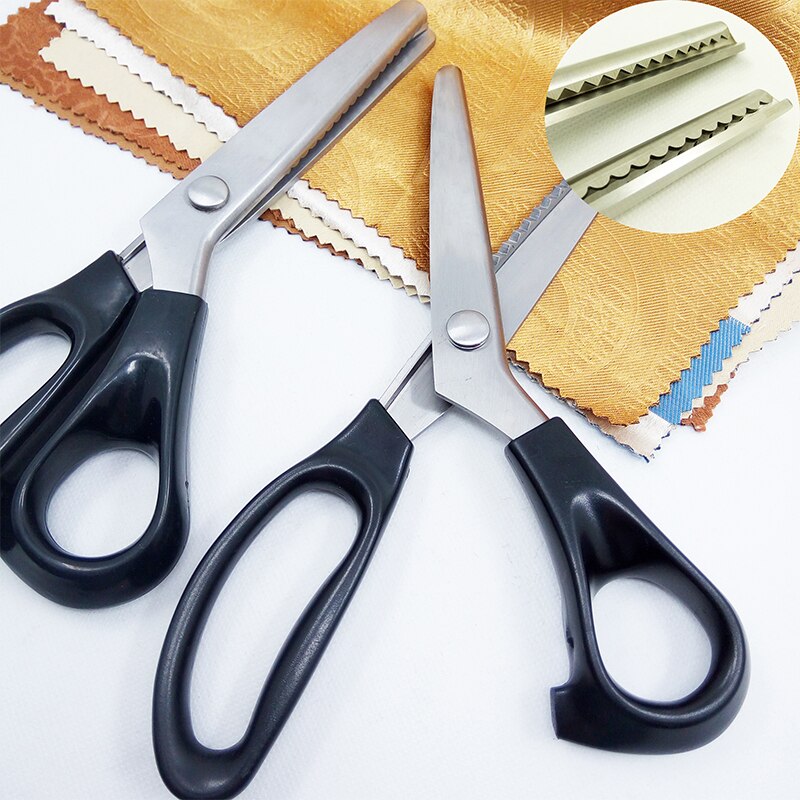 Stainless Steel Pinking Shears Handled Crafts Dressmaking Zig Zag Cut Scissors Sewing Scissors Fabric