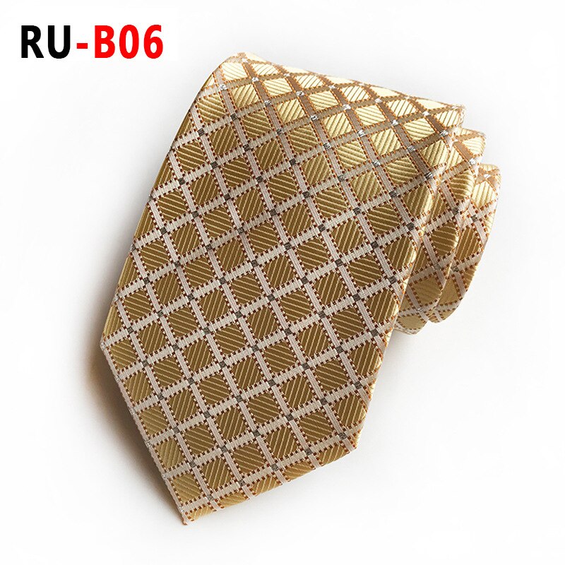 Silk Jacquard 8 cm Plaid Tie Suit Business Tie: RU-B06