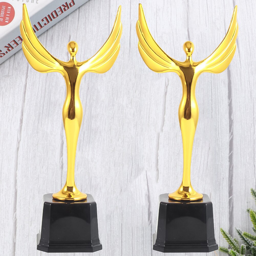 1 pieza de trofeo, premio de Logro, premio de Ángel dorado, Premio masculino para la empresa escolar (dorado)