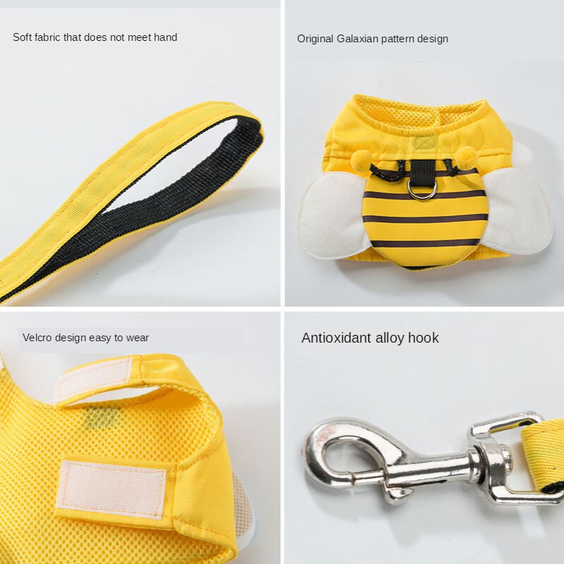 Leuke Bee Vest Hondenriem Hondenriem Hondenriem Hondenriem Teddy Dierbenodigdheden Borst Harnas Kat Ketting Kat Leiband