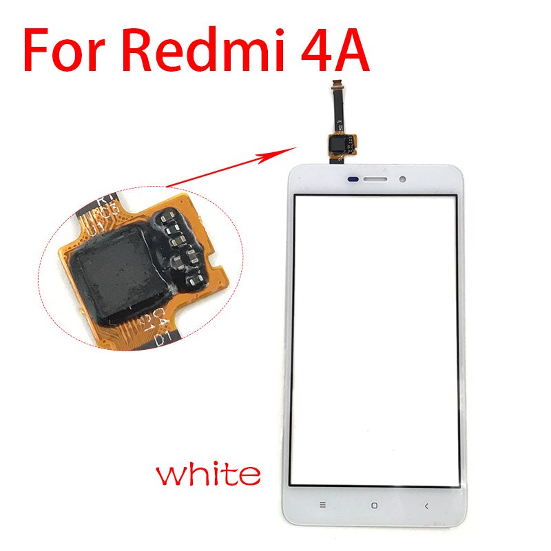 Reemplazo del Panel de cristal del digitalizador del Sensor de la pantalla táctil para Xiaomi Redmi 4A 4X 5A 6A 7A: For Redmi 4A white