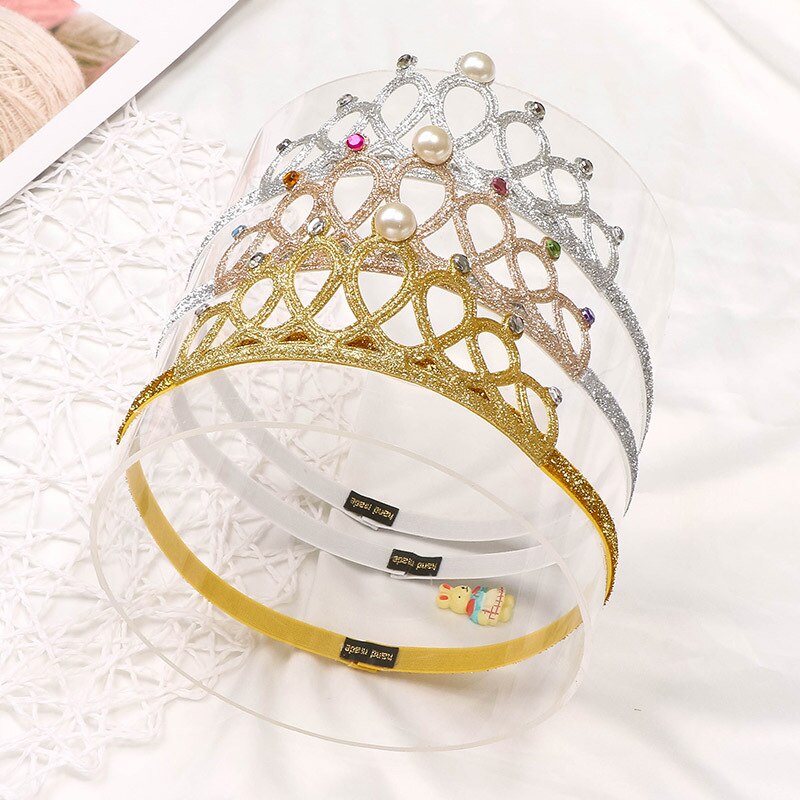 Kind Steentjes Prinses Hoofdband Elastische Haar Crown Tiara Accessoires Haarband Accessoire Party Haar Jewelr