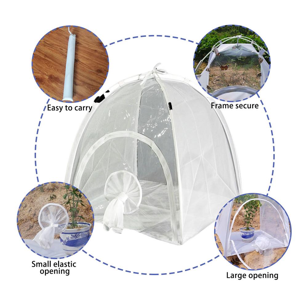 Mini drivhus multifunktionel polyester mesh planteskur frugttræ grøntsager plejebetræk insekt anti-fugle beskyttelsesnet