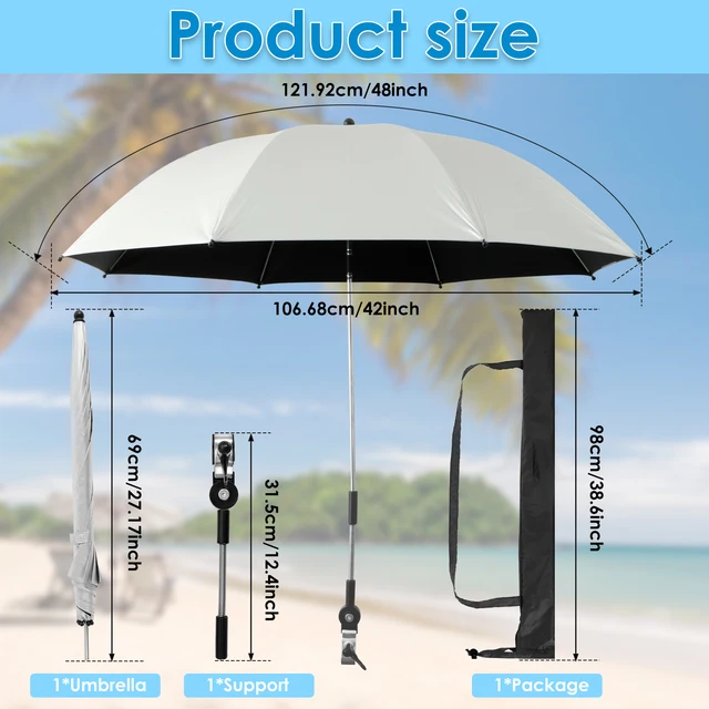 Paraguas para acampar y playa, sombrilla Anti-Uv, sombrilla para playa al aire libre, Clip de protección, equipo para sombrilla, lluvia con silla: Verde