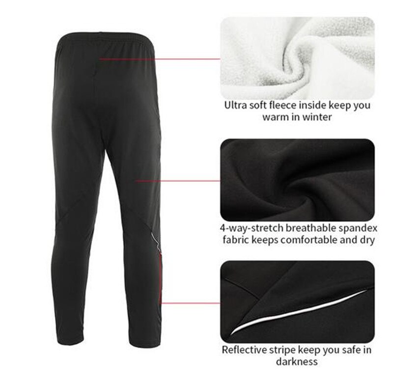 Arsuxeo winddichte warme thermische outdoor sport mountainbike heren fietsbroek lange reflecterende fietsbroek