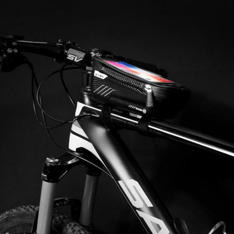 Sacos de bicicleta equitação da bicicleta frente jaqueta tubo quadro pacote mountain bike à prova dwaterproof água capa do telefone móvel