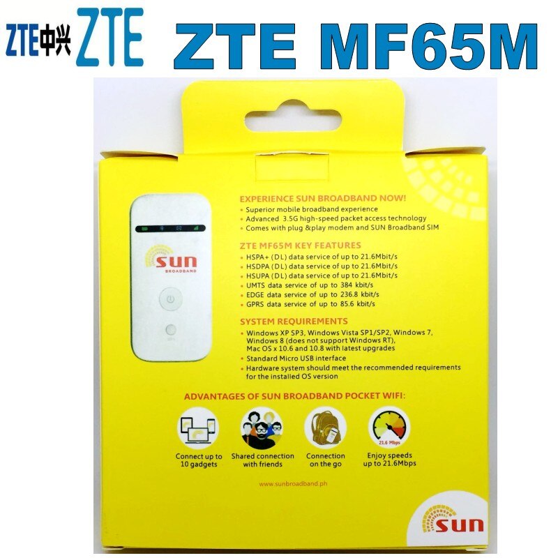 ZTE MF65 MF65M 21.6M wifi Router HSPA+/GSM 3G Mobile Hotspot Router unlocked