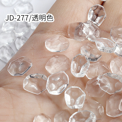 20 piezas brillo Aurora AB ondulación hielo cubo translúcido superficie irregular joya de cristal decoración de uñas diamantes de imitación dijes de manicura: Negro