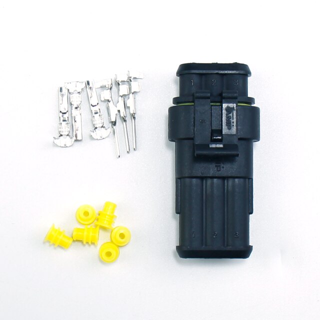 10Sets 1P 2P 3P 4P 5P 6Pins Way 1.5 Super seal Waterproof Electrical Automotive Wire Connector Plug Female Male For Car: 3Pin 10set