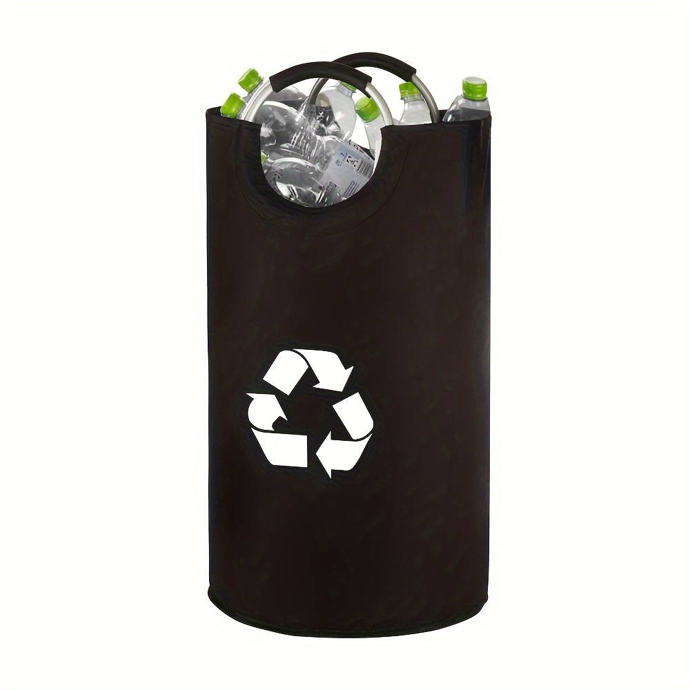 Poubelle de recyclage pliable pour bouteilles, poignée en aluminium, panier pour vêtements sales, collecteur en polyester de 82 L, usage domestique, aucune électricité nécessaire