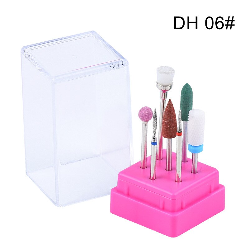 Juego de brocas para uñas, juego de brocas de cerámica con diamantes de 2,35mm para máquina de manicura, juego de brocas de cerámica para uñas, 7 Uds.: DH06