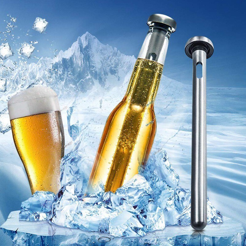 2pcs/set Stainless Steel Beer Chiller Stick Cooler Beverage Cooling Sticks With Bottle Opener Kitchen Gadgets