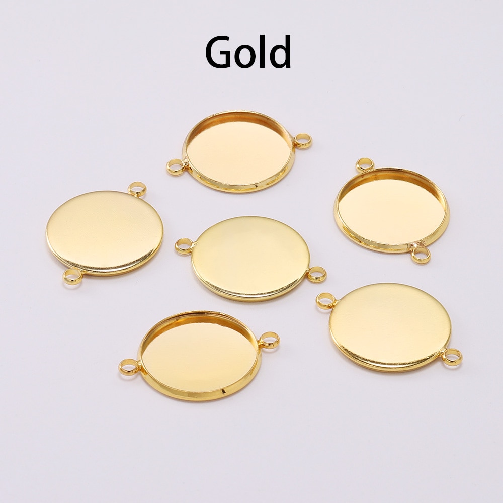 Conectores de Base de cabujón para pulsera de 20 piezas, ajuste de bandeja Base de camafeo, bisel, suministros en blanco para fabricación de joyas, accesorios DIY