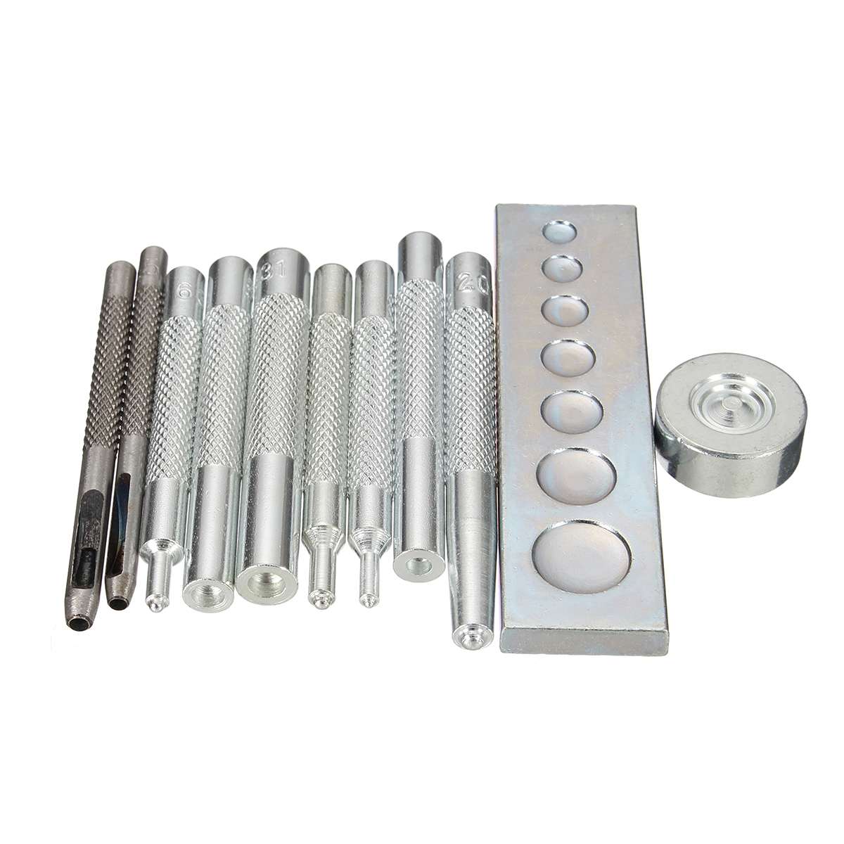 11 pièces/ensemble en cuir outils en cuir poinçon poinçon trou Snap Rivet Setter Kit de Base pour la maison en cuir artisanat outils de bricolage