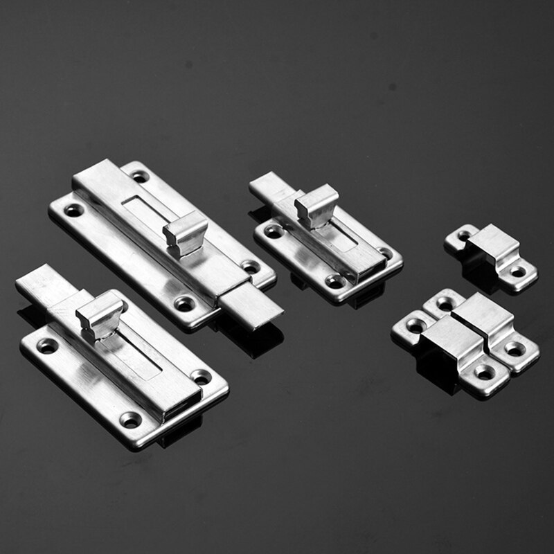 Slide Bolt Lock Stainless Steel Keyless Catches Locks Durable Metal Sliding Bolt Door Lock Slide Safety Door Latch